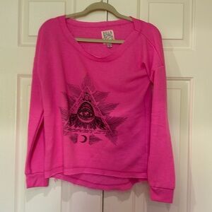 Billabong NEW thinish summer sweatshirt, hot pink w boat neck.. v stylish